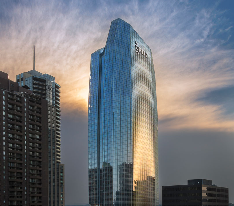 1144 15th Street, Denver CO, Exterior Shot of Building at dusk